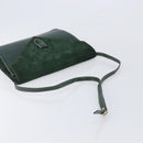 Bally Shoulder Bag Leather Green Gold Auth gh2477-7
