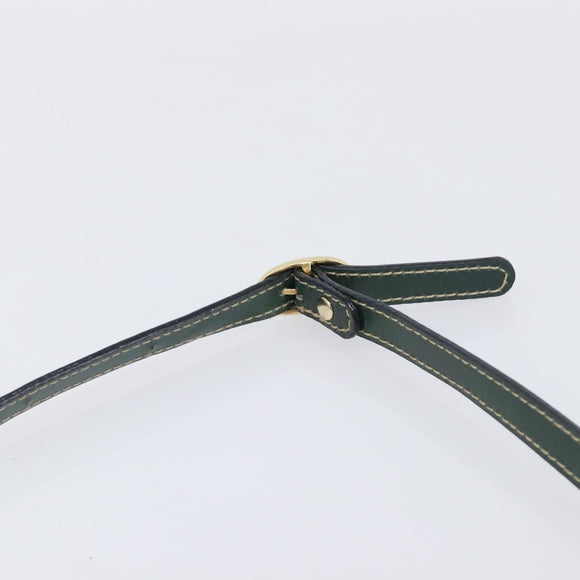 Bally Shoulder Bag Leather Green Gold Auth gh2477