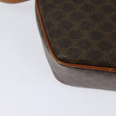 CELINE Macadam Canvas Shoulder Bag PVC Leather Brown Gold Auth gh248-15