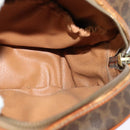 CELINE Macadam Canvas Shoulder Bag PVC Leather Brown Gold Auth gh248-19