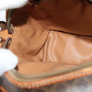 CELINE Macadam Canvas Umhängetasche PVC Leder Braun Gold Auth gh248-20