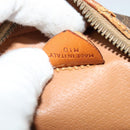 CELINE Macadam Canvas Shoulder Bag PVC Leather Brown Gold Auth gh248-12