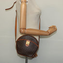 CELINE Macadam Canvas Shoulder Bag PVC Leather Brown Gold Auth gh248-22