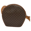 CELINE Macadam Canvas Shoulder Bag PVC Leather Brown Gold Auth gh248-2