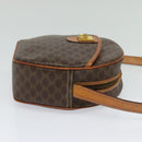 CELINE Macadam Canvas Shoulder Bag PVC Leather Brown Gold Auth gh248-4