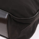 GUCCI Bamboo Hand Bag Nylon Dark Brown Silver 001 2058 1577 Auth gh2481-11