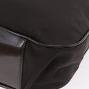 GUCCI Bamboo Hand Bag Nylon Dark Brown Silver 001 2058 1577 Auth gh2481-13
