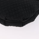 Bally Chain Shoulder Bag Canvas Black Gold Auth gh2482-11