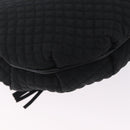 Bally Chain Shoulder Bag Canvas Black Gold Auth gh2482-12