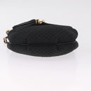 Bally Chain Shoulder Bag Canvas Black Gold Auth gh2482-9