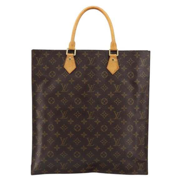 LOUIS VUITTON Monogram Sac Plat Hand Bag M51140 LV Auth gh250