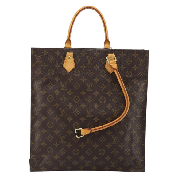LOUIS VUITTON Monogram Sac Plat Hand Bag M51140 LV Auth gh250