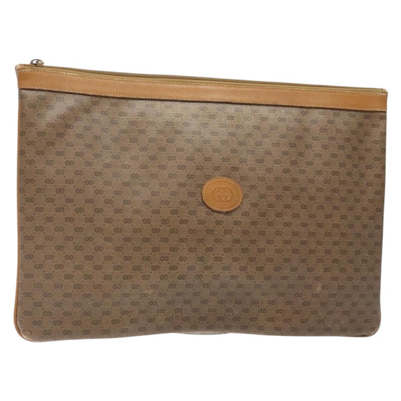 GUCCI Micro GG Supreme Clutch Bag PVC Beige 017 123 0025 Auth gh252