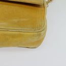 CHANEL Chain Shoulder Bag Lamb Skin Yellow Gold CC Auth gh258-16