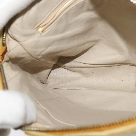 CHANEL Chain Shoulder Bag Lamb Skin Yellow Gold CC Auth gh258