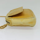 CHANEL Chain Shoulder Bag Lamb Skin Yellow Gold CC Auth gh258-3