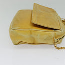 CHANEL Chain Shoulder Bag Lamb Skin Yellow Gold CC Auth gh258-4