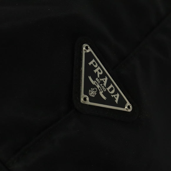 PRADA Hand Bag Nylon Black Silver Auth gh263