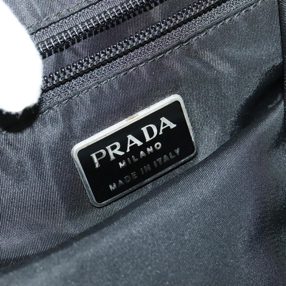 PRADA Hand Bag Nylon Black Silver Auth gh263