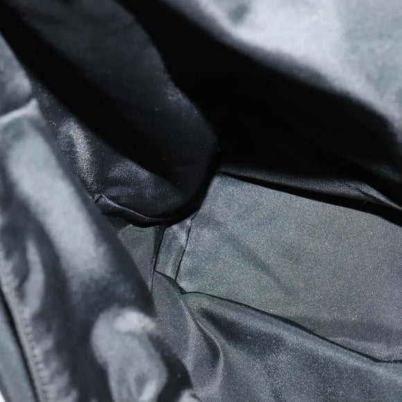 PRADA Hand Bag Nylon Black Silver Auth gh263