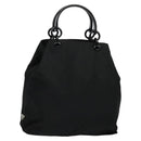 PRADA Hand Bag Nylon Black Silver Auth gh263-1