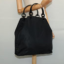 PRADA Hand Bag Nylon Black Silver Auth gh263-22