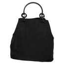PRADA Hand Bag Nylon Black Silver Auth gh263-2