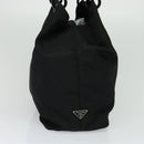 PRADA Hand Bag Nylon Black Silver Auth gh263-3