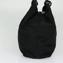 PRADA Hand Bag Nylon Black Silver Auth gh263-4
