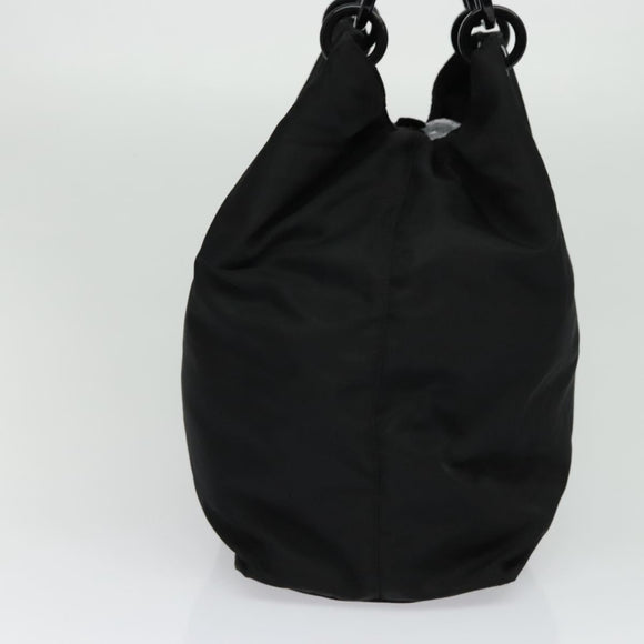 PRADA Hand Bag Nylon Black Silver Auth gh263