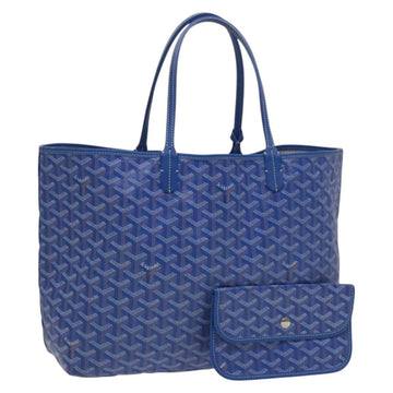 GOYARD Herringbone Saint Louis PM Tote Bag PVC Leather Blue Auth gh266