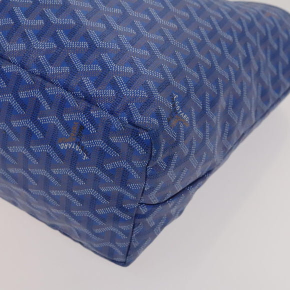GOYARD Herringbone Saint Louis PM Tote Bag PVC Leather Blue Auth gh266