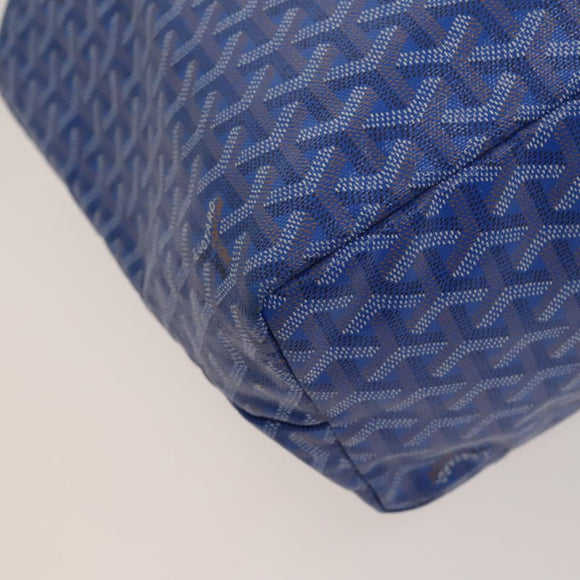 GOYARD Herringbone Saint Louis PM Tote Bag PVC Leather Blue Auth gh266