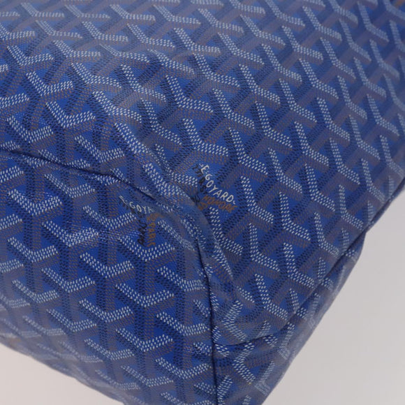 GOYARD Herringbone Saint Louis PM Tote Bag PVC Leather Blue Auth gh266