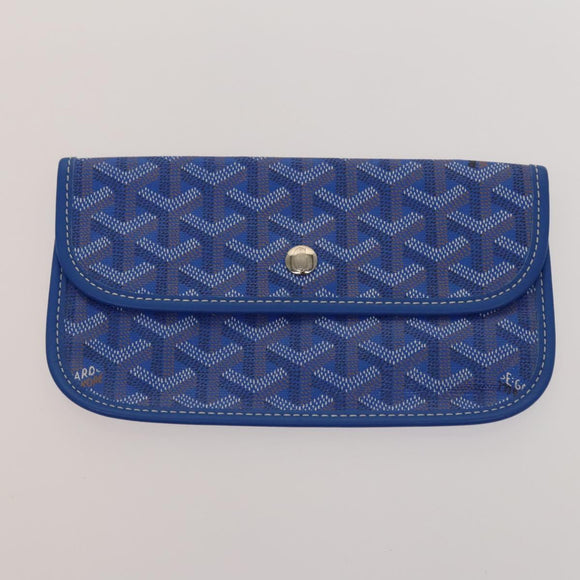 GOYARD Herringbone Saint Louis PM Tote Bag PVC Leather Blue Auth gh266