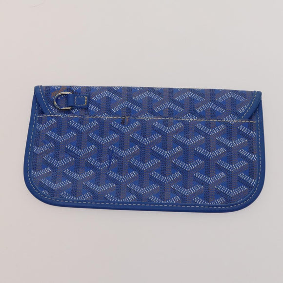 GOYARD Herringbone Saint Louis PM Tote Bag PVC Leather Blue Auth gh266