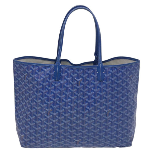 GOYARD Herringbone Saint Louis PM Tote Bag PVC Leather Blue Auth gh266
