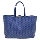 GOYARD Herringbone Saint Louis PM Tote Bag PVC Leather Blue Auth gh266-2