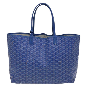 GOYARD Herringbone Saint Louis PM Tote Bag PVC Leather Blue Auth gh266 - 0