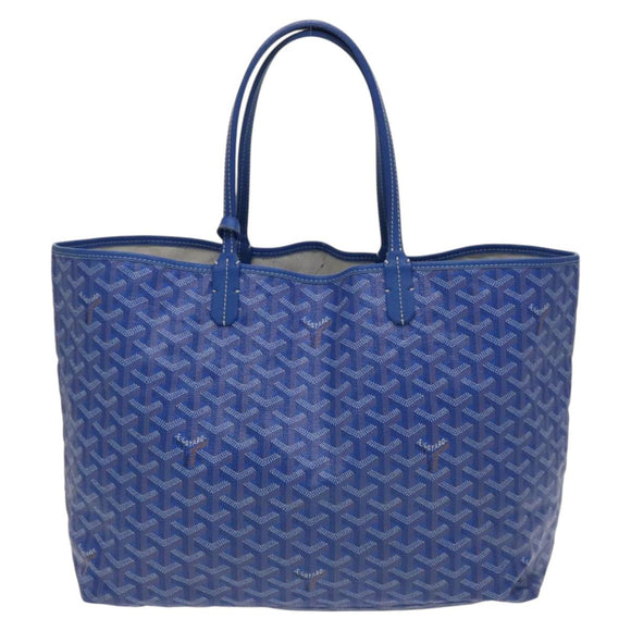 GOYARD Herringbone Saint Louis PM Tote Bag PVC Leather Blue Auth gh266