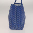 GOYARD Herringbone Saint Louis PM Tote Bag PVC Leather Blue Auth gh266-3