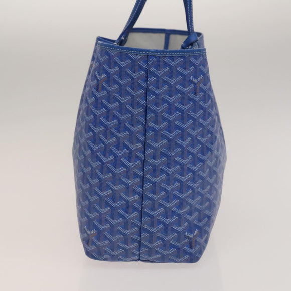 GOYARD Herringbone Saint Louis PM Tote Bag PVC Leather Blue Auth gh266