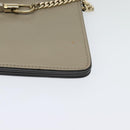 Chloe Fay Shoulder Bag Suede Leather Gold Gray Auth gh269-15