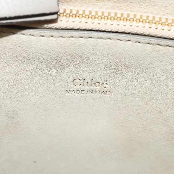 Chloe Fay Shoulder Bag Suede Leather Gold Gray Auth gh269