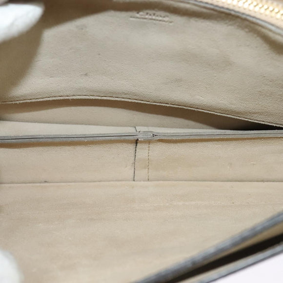 Chloe Fay Shoulder Bag Suede Leather Gold Gray Auth gh269