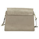 Chloe Fay Shoulder Bag Suede Leather Gold Gray Auth gh269-2