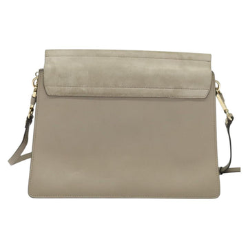 Chloe Fay Shoulder Bag Suede Leather Gold Gray Auth gh269 - 0