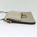 Chloe Fay Shoulder Bag Suede Leather Gold Gray Auth gh269-3