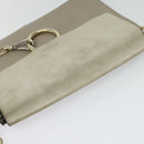 Chloe Fay Shoulder Bag Suede Leather Gold Gray Auth gh269-6