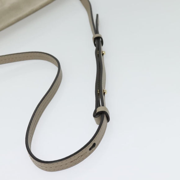 Chloe Fay Shoulder Bag Suede Leather Gold Gray Auth gh269